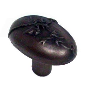 LW Designs English Ivy Oval Knob in Black with Maple Wash