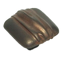LW Designs Hannah Square Knob - 1 1/4" in Rust with Black Wash