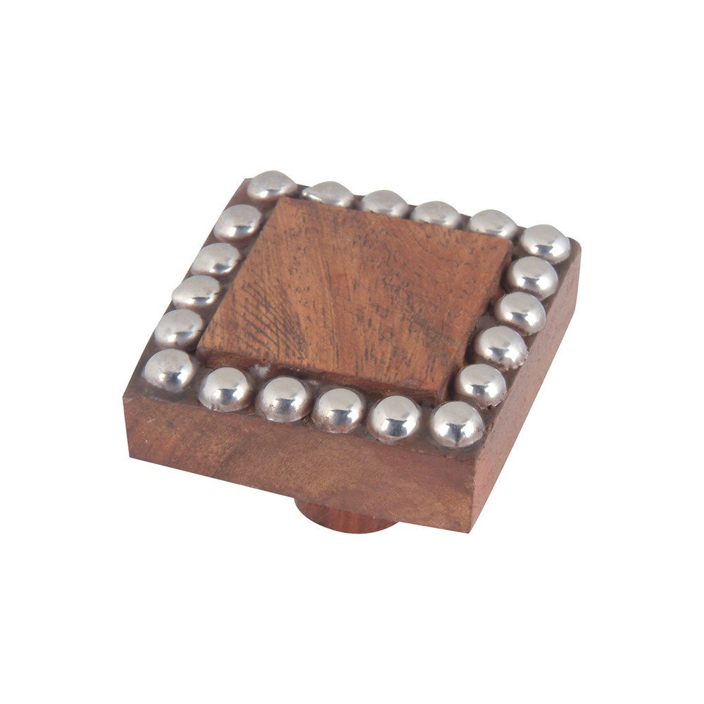 Atlas Homewares Square Studded Knob in Mango and Silver