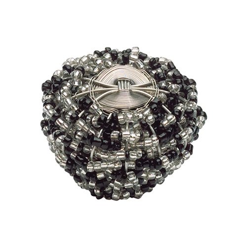 Atlas Homewares 1 1/2" Beaded Knob in Black And Clear with Silver
