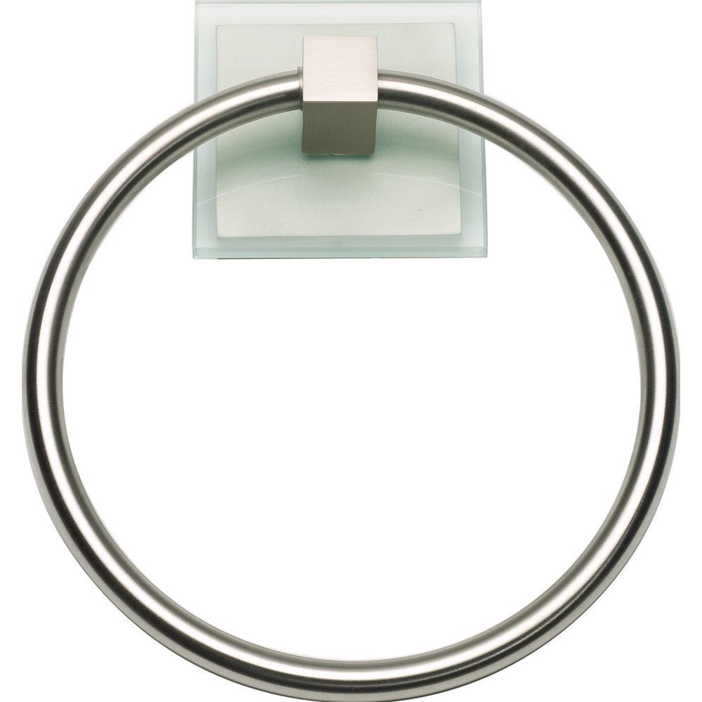 Atlas Homewares Towel Ring in Brushed Nickel and Frosted Glass