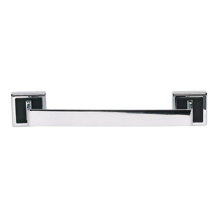 Atlas Homewares 12" Towel Bar in Black Leather and Polished Chrome