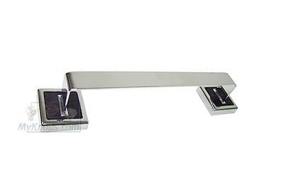 Atlas Homewares 12" Towel Bar in Black Croc Embossed Leather and Polished Chrome