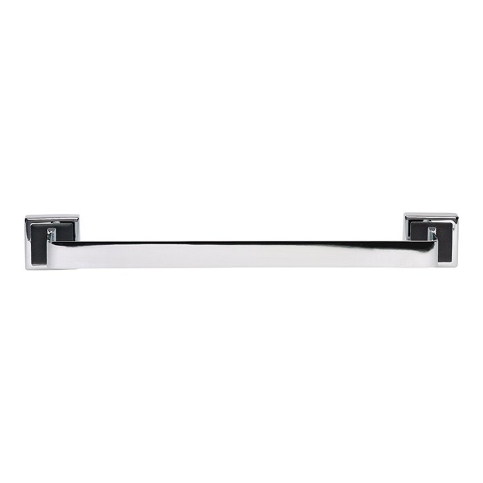 Atlas Homewares 18" Towel Bar in Black Leather and Polished Chrome