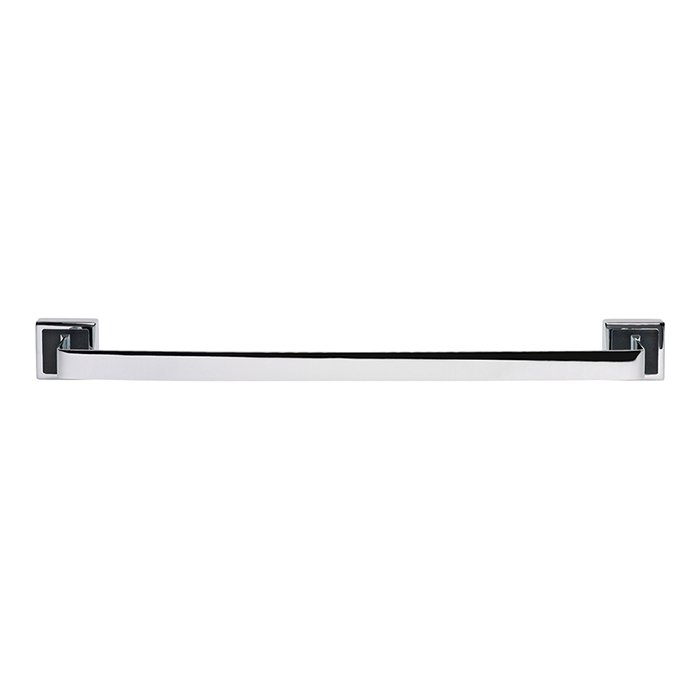 Atlas Homewares 24" Towel Bar in Black Leather and Polished Chrome