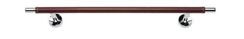 Atlas Homewares 18" Towel Bar in Brown Leather and Polished Chrome