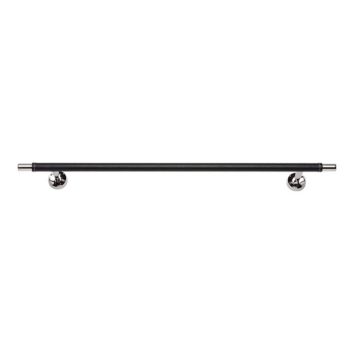 Atlas Homewares 24" Towel Bar in Black Leather and Polished Chrome