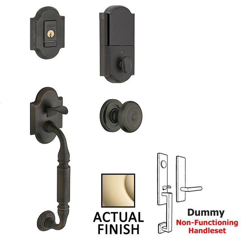 Baldwin Evolved Sectional Single Cylinder Bluetooth Handleset in Lifetime Pvd Polished Brass