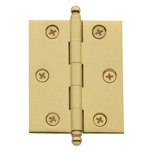 Baldwin 2 1/2" Cabinet Hinge with Ball Tip in Lifetime PVD Polished Brass