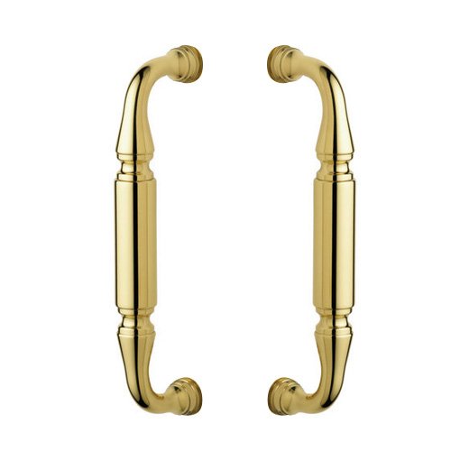 Baldwin 8" Centers Back to Back Glass Door Pull in Polished Brass