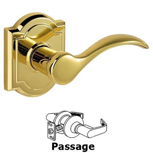 Baldwin Passage Tobin Door Lever in Polished Brass