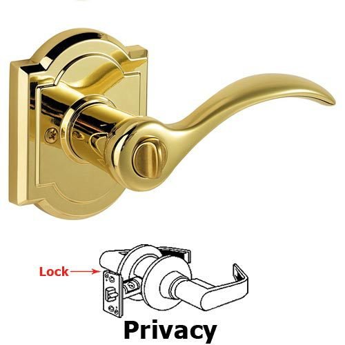 Baldwin Privacy Tobin Door Lever in Polished Brass