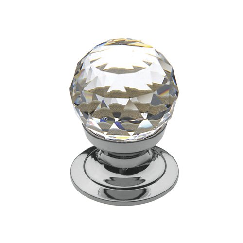 Baldwin 3/4" Diameter Faceted Swarovski Crystal Knob in Polished Chrome