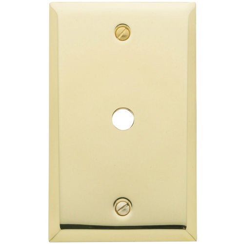 Baldwin Single Cable Cover Beveled Edge Switchplate in Polished Brass