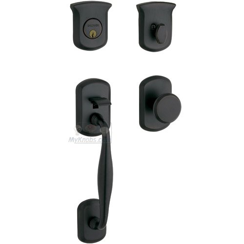 Baldwin Sectional Single Cylinder Handleset with Knob in Satin Black