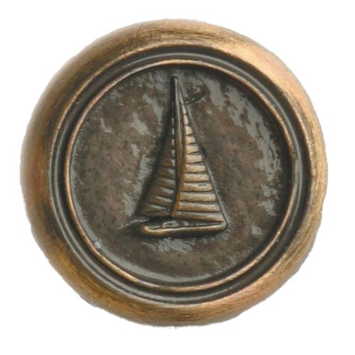 Novelty Hardware Small Sailboat Round Knob in Antique Brass