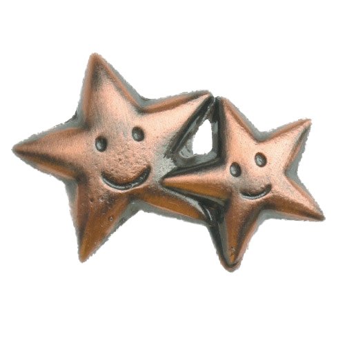 Novelty Hardware Smiling Stars Knob in Antique Brass