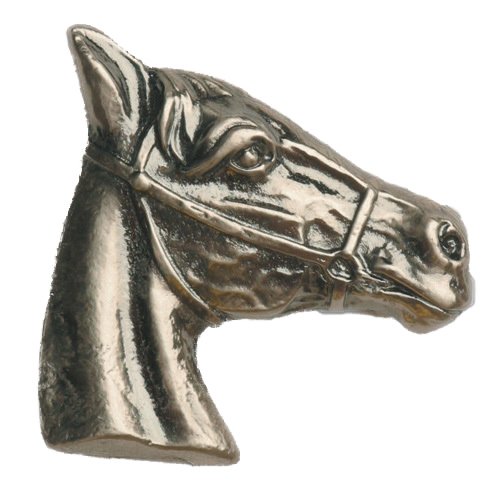 Novelty Hardware Horse Head Stallion Knob in Antique Brass