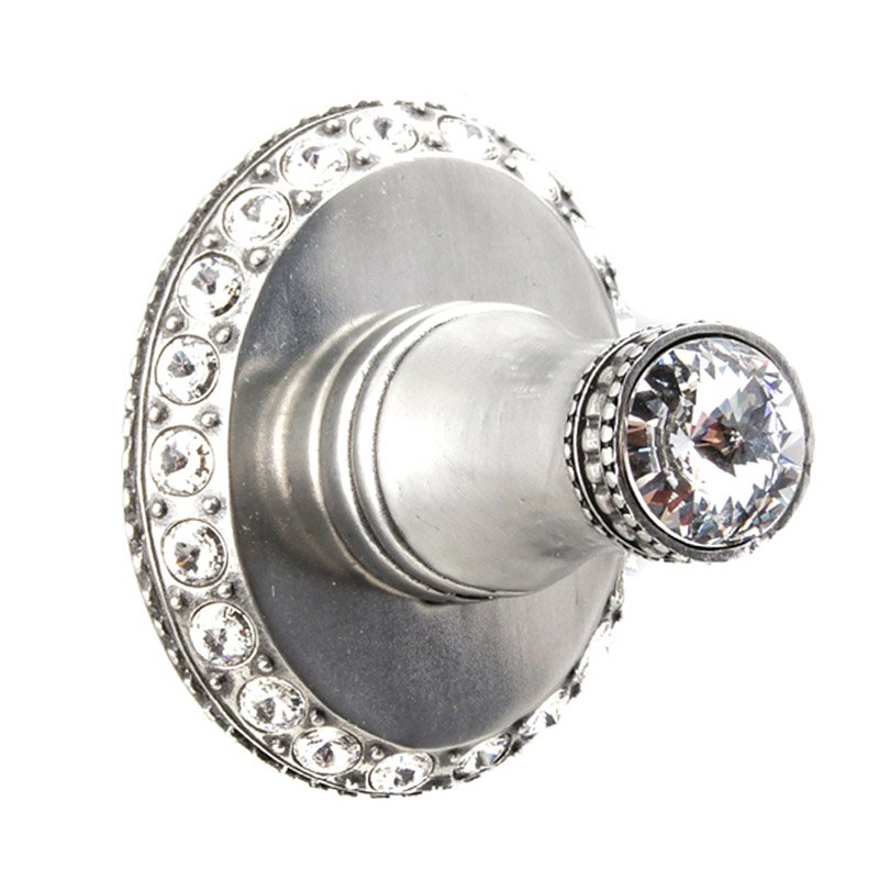 Carpe Diem Robe Hook with Large Backplate in Chrysalis with Jet Crystal
