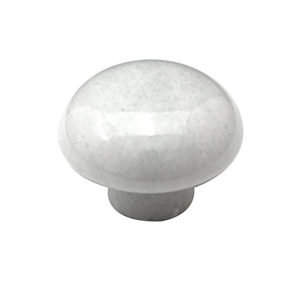 Cal Crystal Round Knob in White