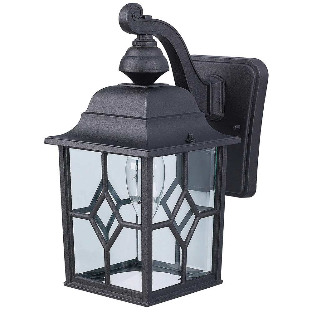 Canarm Lighting Exterior Wall Mounted Light in Black with Clear Glass