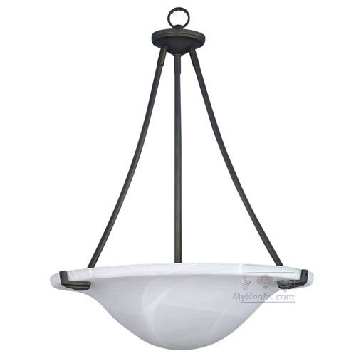 Canarm Lighting 15 1/4" 3 Light Pendant in Oil Rubbed Bronze with Alabaster Glass