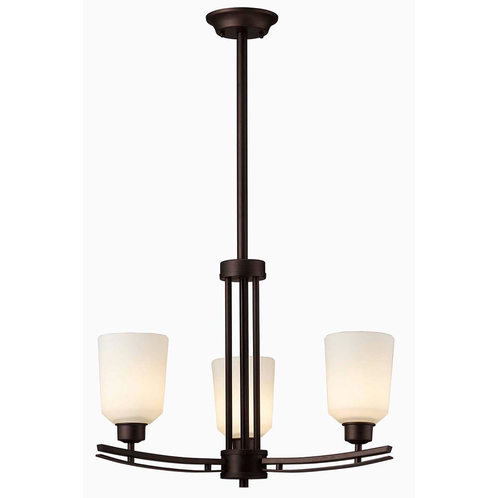 Canarm Lighting 22" Chandelier in Oil Rubbed Bronze with White Flat Opal Glass