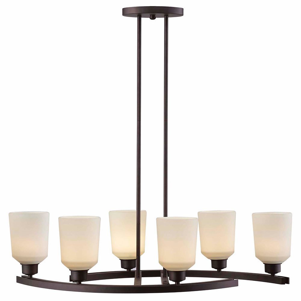 Canarm Lighting 32 1/4" Chandelier in Oil Rubbed Bronze with White Flat Opal Glass