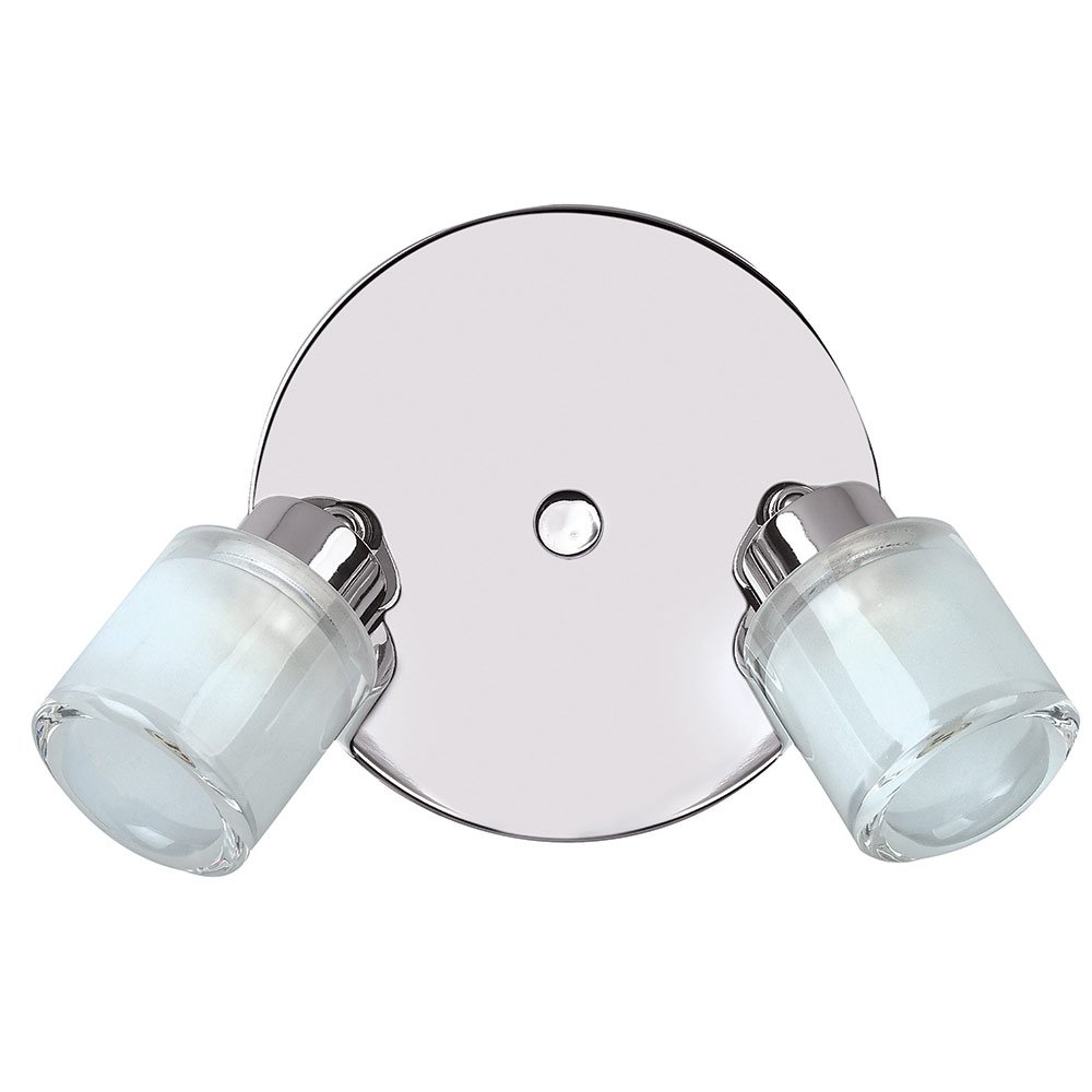 Canarm Lighting Double Bath Light / Flush Ceiling Light in Chrome with Opalescent Frost