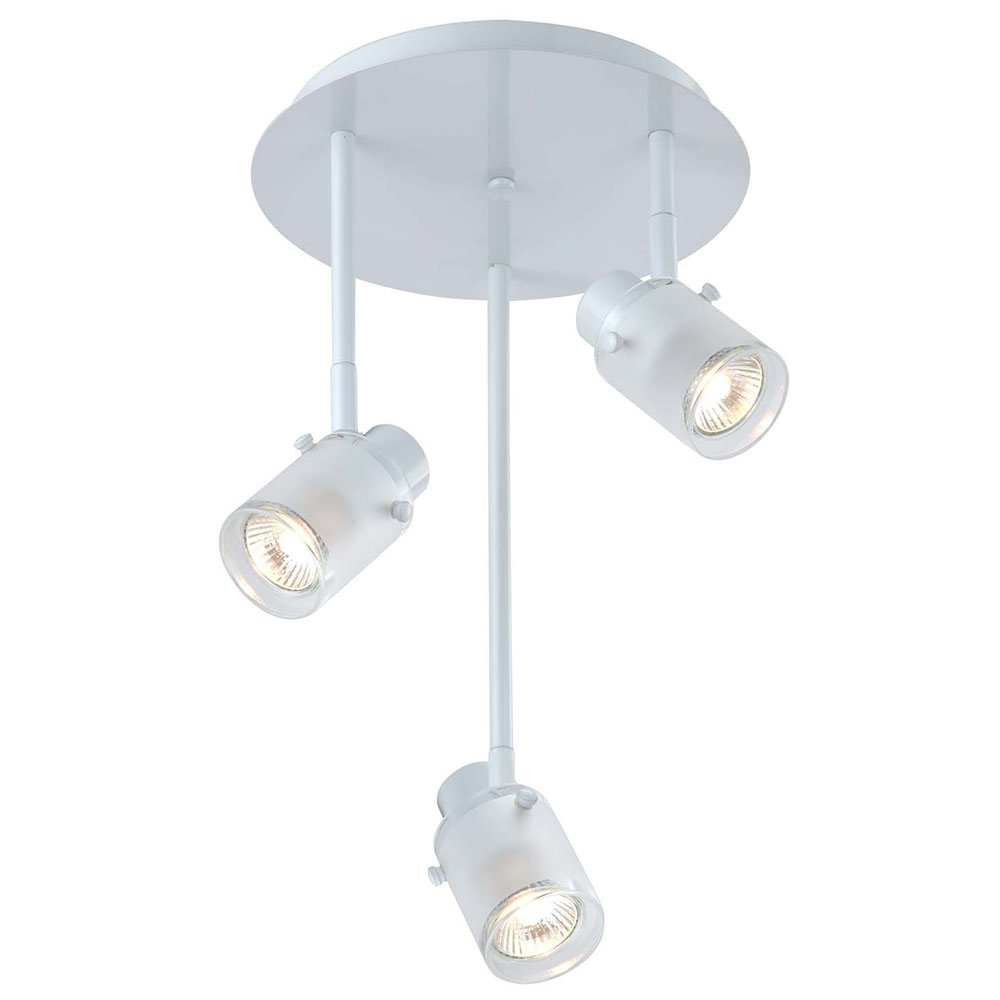 Canarm Lighting 15 1/4" Flush Mount Light / Wall Light in White with Frosted With Clear Edge Glass