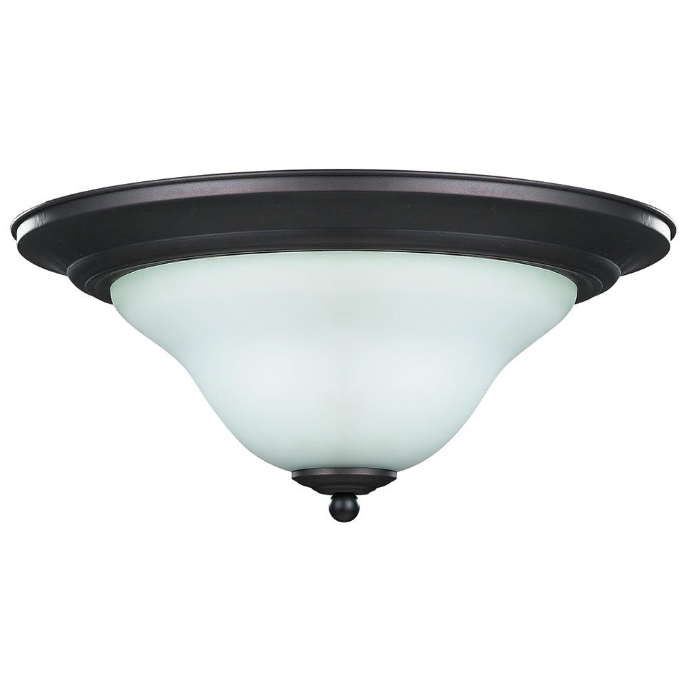 Canarm Lighting 15" Flush Mount Light in Oil Rubbed Bronze with Flat White Opal Glass