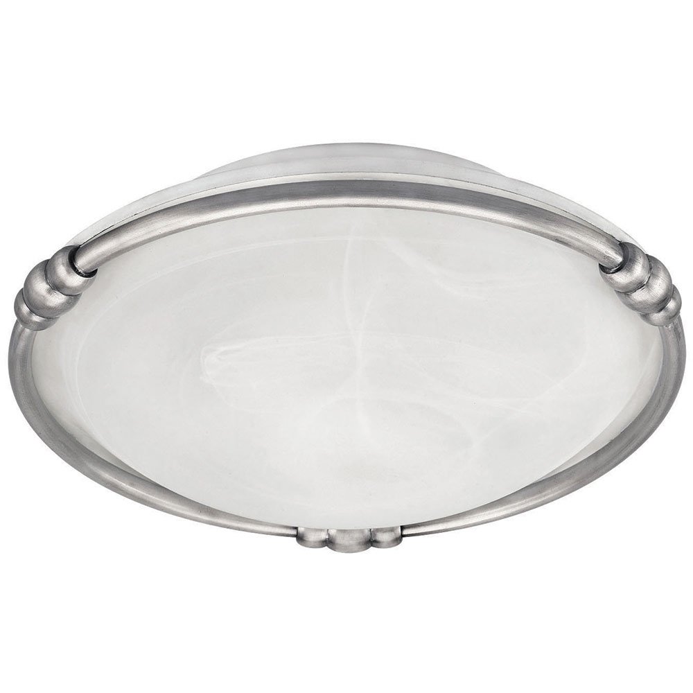 Canarm Lighting 13" Flush Mount Light in Brushed Pewter with White Alabaster Glass