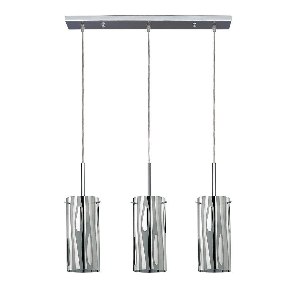 Canarm Lighting 24" Pendant in Chrome with Patterned Metal Coated Glass