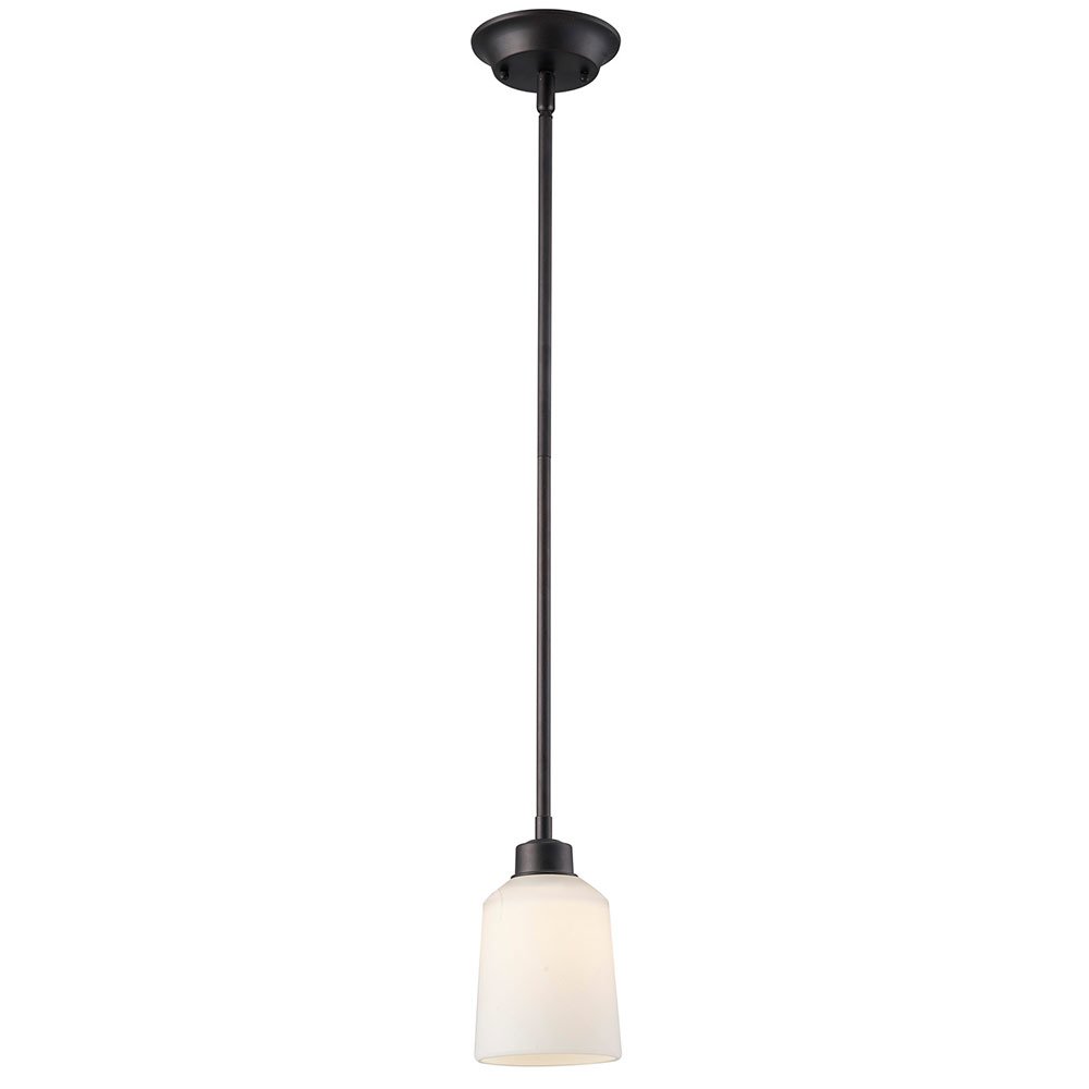 Canarm Lighting 4 3/4" Pendant in Oil Rubbed Bronze with White Flat Opal Glass