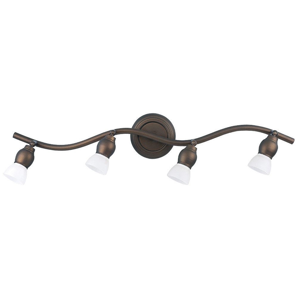 Canarm Lighting Quadruple Track Bath Light in Oil Rubbed Bronze with Frosted And Amber Glass