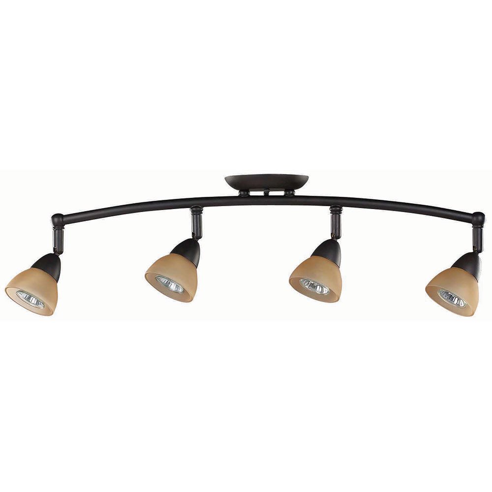 Canarm Lighting 29" Semi Flush Track Light in Oil Rubbed Bronze with Frosted And Amber Glass