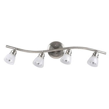 Canarm Lighting Quadruple Track Bath Light in Brushed Pewter with Frosted Etched Glass
