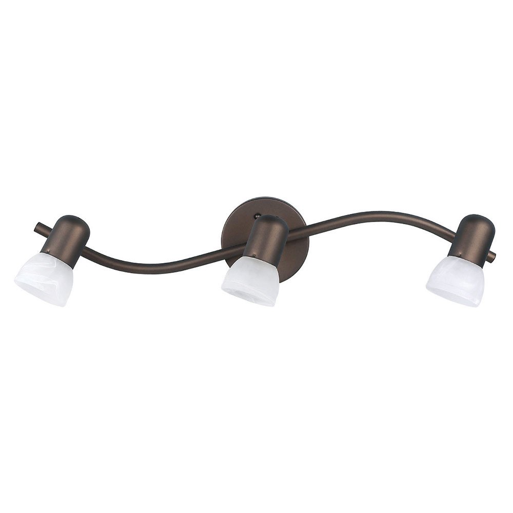 Canarm Lighting Triple Track Bath Light in Oil Rubbed Bronze with White Alabaster Glass