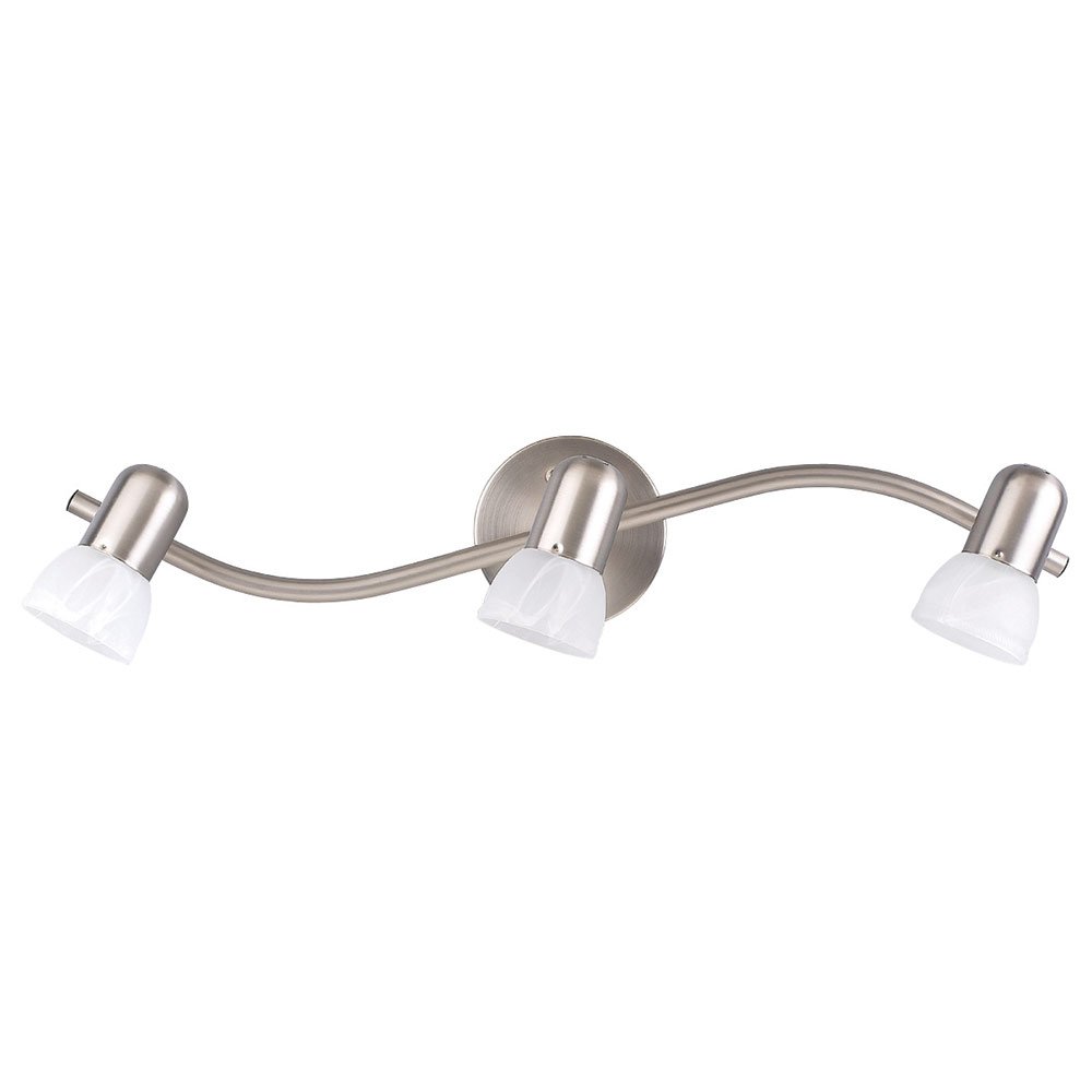 Canarm Lighting Triple Track Bath Light in Brushed Pewter with White Alabaster Glass