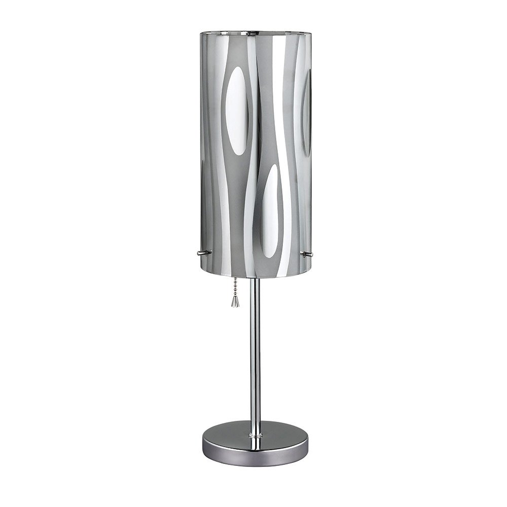 Canarm Lighting 4 3/4" Table Lamp in Chrome with Patterned Metal Coated Glass