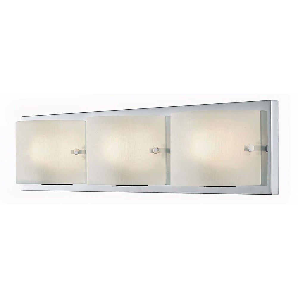 Canarm Lighting Triple Bath Light in Chrome with White Etched Linen Glass