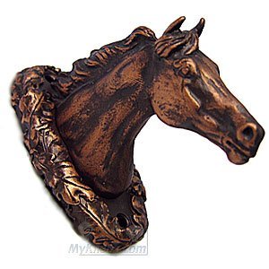 Carpe Diem Horse with Oak Leaves Backplate Hook in Satin