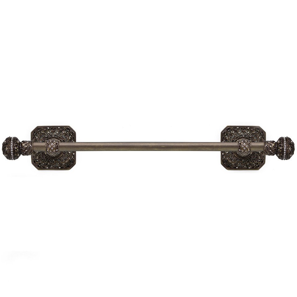 Carpe Diem 16" Towel Bar with Swarovski Elements in Oil Rubbed Bronze with Crystal