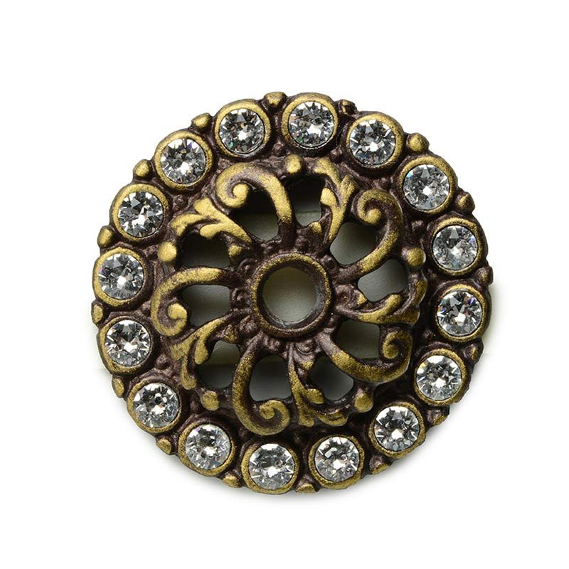 Carpe Diem Small Backplate with 16 Swarovski Crystals in Antique Brass with Crystal