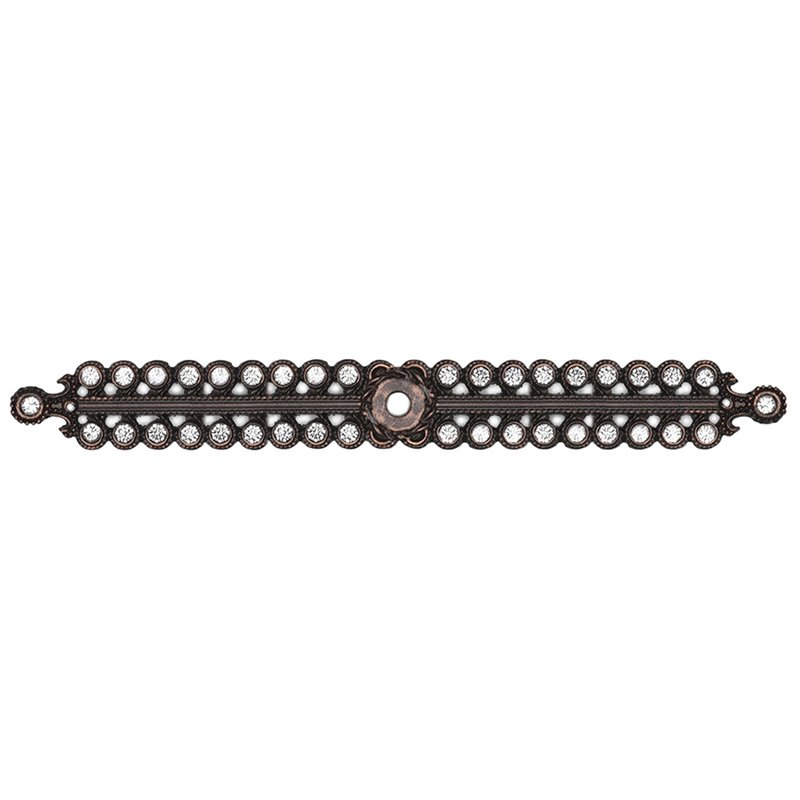 Carpe Diem Large Elongated Escutcheon with Swarovski Elements in Oil Rubbed Bronze with Crystal