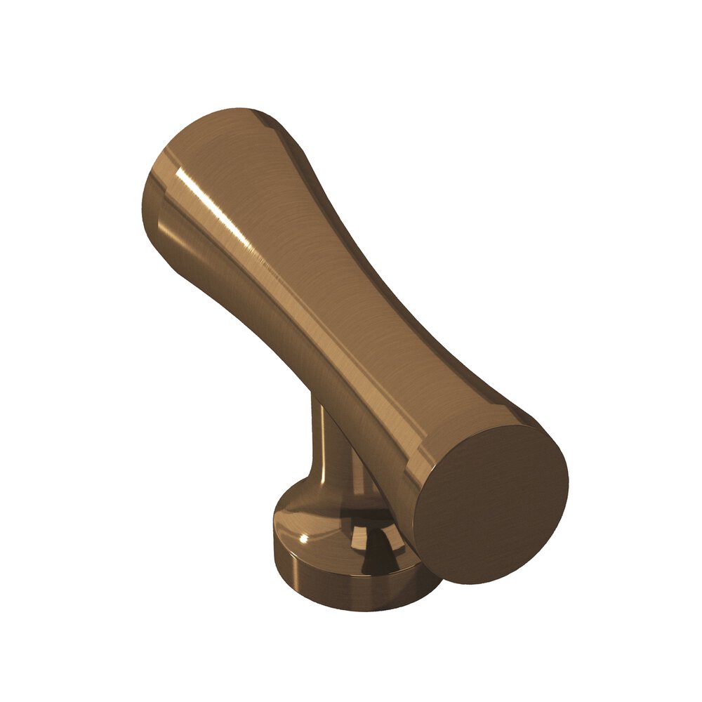 Colonial Bronze 2" Long Hourglass T Cabinet Knob With Flared Post In Light Statuary Bronze