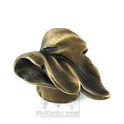 Copia Bronze Leaf Knob in Antique Bronze