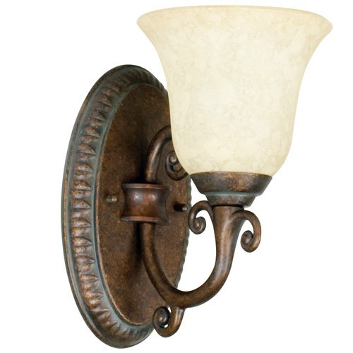 Craftmade Single Wall Sconce in Peruvian with Tea Stained Glass