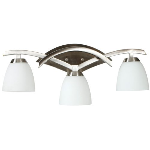 Craftmade Triple Bath Light in Brushed Nickel with Cased Frost White Glass
