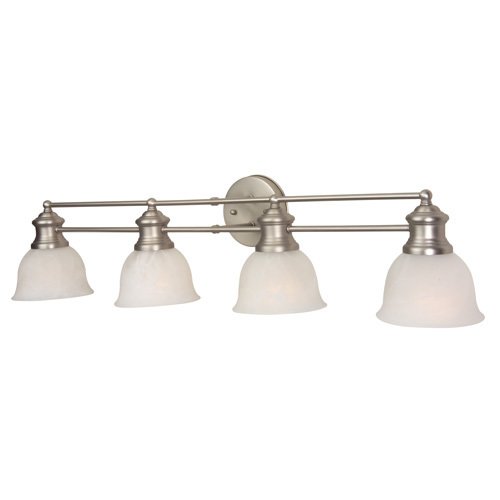Craftmade Quadruple Bath Light in Brushed Nickel with Alabaster Glass